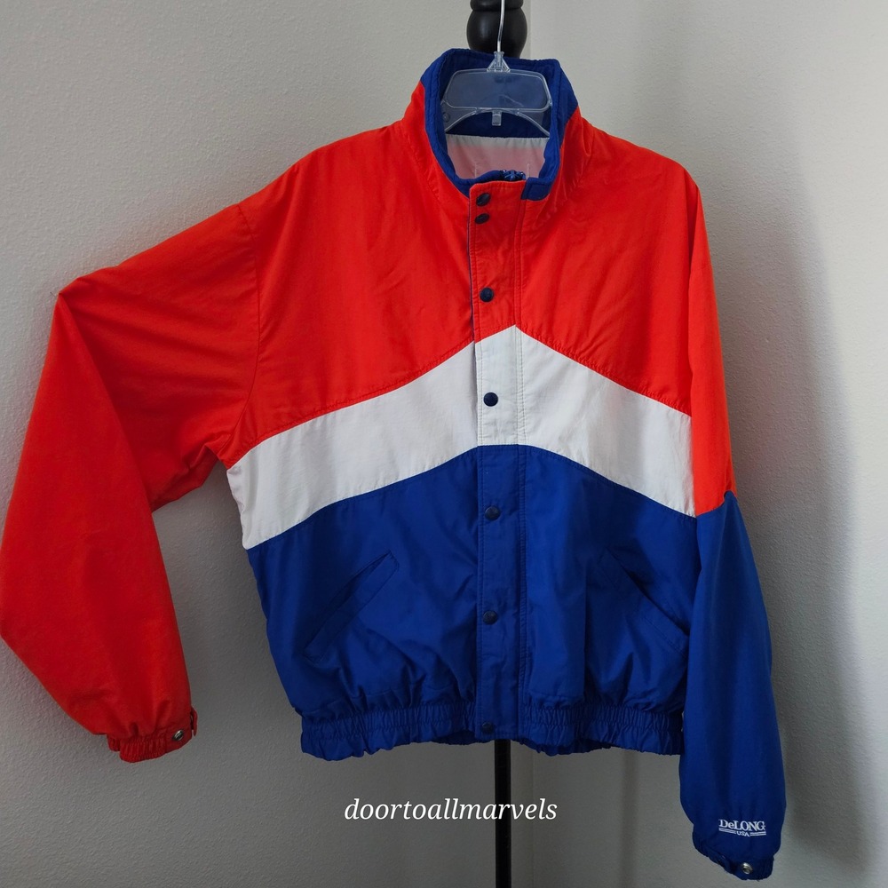 Vintage DeLONG Florida Gators Jacket Made USA Nylon Colorblock UF sz XL